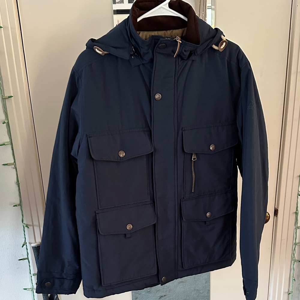 Hawke & Co Men's Thermocore Thermal Insulated Down Navy Blue Field Jacket Small